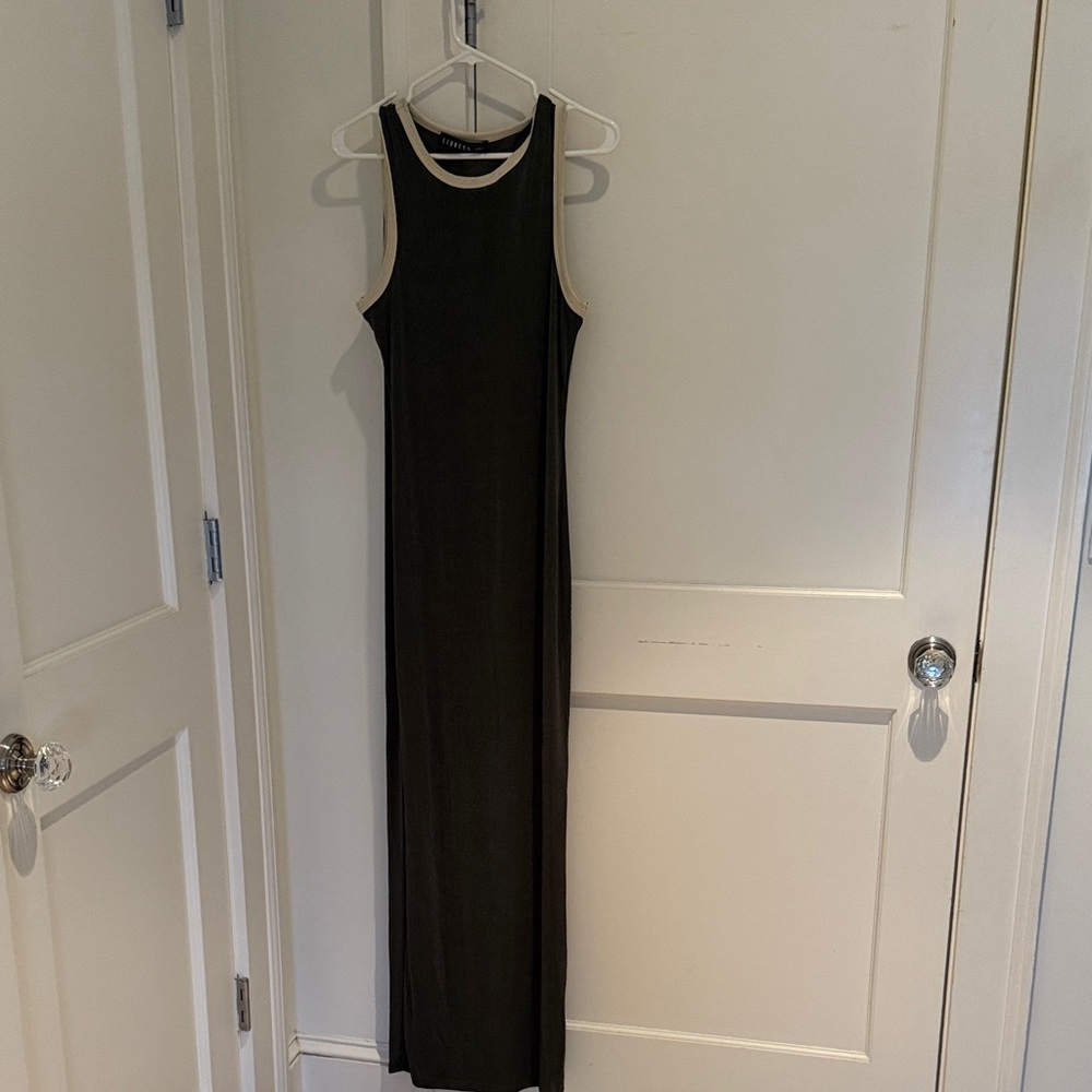 Lioness olive green and cream maxi dress. New without tags.